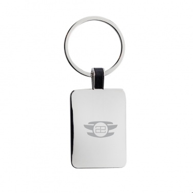 Logo trade corporate gifts image of: RCS recycled zinc alloy rectangle keyring